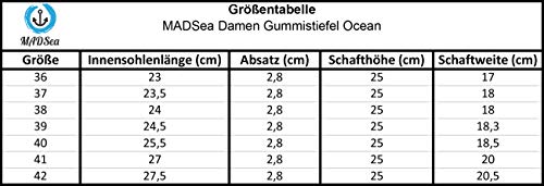 MADSea Damen Gummistiefel Ocean Halbschaft, Rot mit weißen Punkten, 39 EU