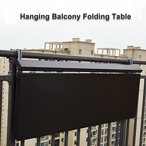 Table de balcon suspendue pliante et réglable avec 5 hauteurs pour balustrade - 5