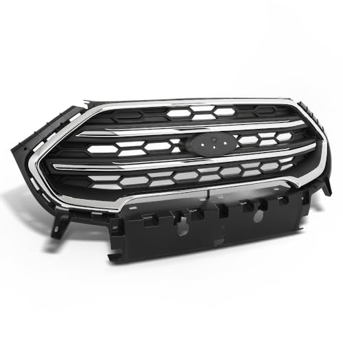 GRAND ORANGE Front Bumper Upper Grille Assembly, Compatible with Ford Ecosport 2018-2022, Chrome & Black, GN15-17B968-AAW