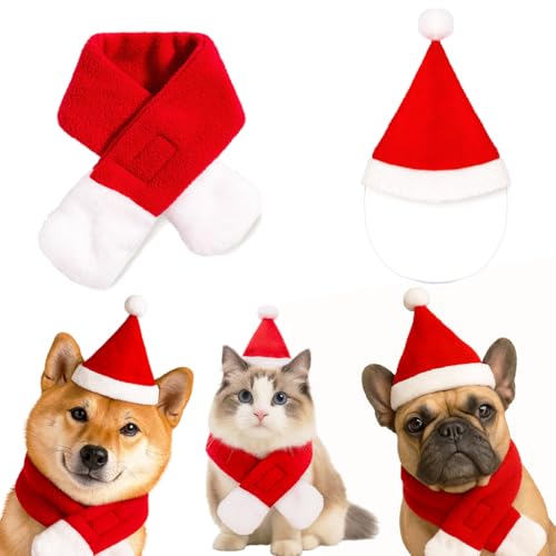 Set de Sombrero y Bufanda Navideña para Mascotas
