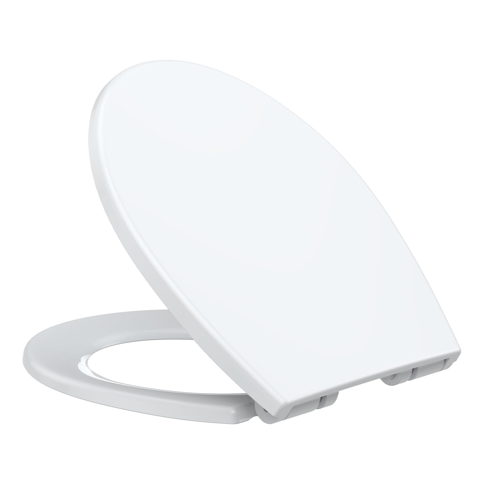 Soft Close Toilet Seat Round, with Quick-Release Hinges & Quick-Attach Hardware for Easy Clean, Durable White Toilet Seat Never Loose Easy Install