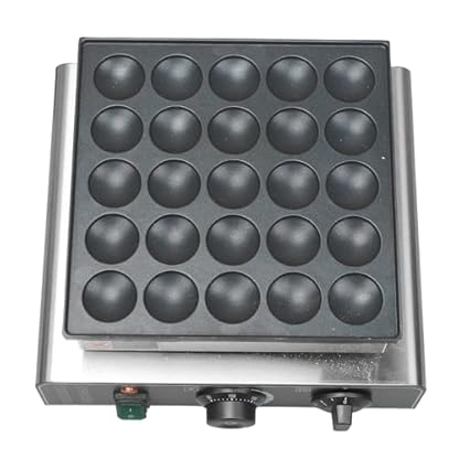 Pfannkuchenmaschine, 25 Löcher, Mini-Waffeleisen, Kommerzieller Edelstahl, 50–300 Grad Celsius Temperatur für Restaurants (EU-Stecker 220 V) – Bild 5