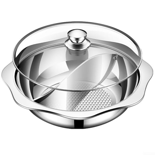 Olla caliente de acero inoxidable con interior antiadherente y calentamiento uniforme, diseñada para múltiples métodos de cocción, incluyendo vapor, hervir y cocinar a fuego lento con tapa de vidrio