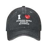 Zuriohalk I Love Sucking Dicks with My Butthole Hat Men Baseball Hat Fashionable Hats Black