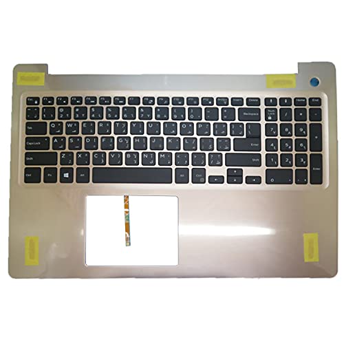 Laptop Palmrest for DELL Inspiron 15 5570 5575 0VDFV7 VDFV7 08XPHN 8XPHN with Backlit Arabia AR Keyboard Gold Upper Case New