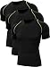 Neleus Men's 3 Pack Running Fitness Workout Base Layer Short Sleeve Compression Shirt,801,Black,USA M,EUR L