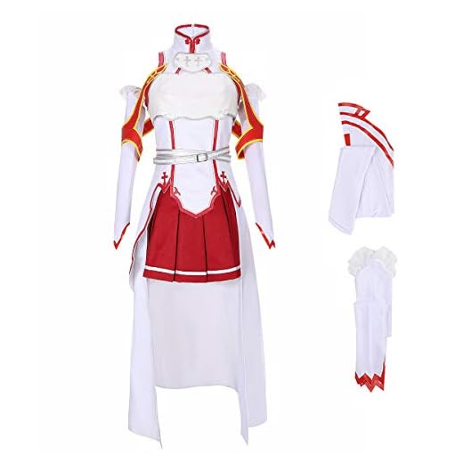 MIAOCOS Sword Art Online SAO Kazuto Kirigaya Kirito Yuuki Asuna Cosplay Kostüm, Weiße Weibliche Asuna, Small