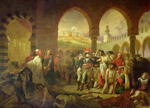 Lienzo de Napoleón en Jaffa por Antoine-Jean Gros cuadro decorativo de 60x90cm