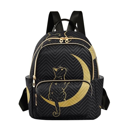 Image of ALAZA Cute Cat Crescent Moon Small Backpack Purse for Women Travel Bag Fashion Daypack Back Pack Shoulder Bag