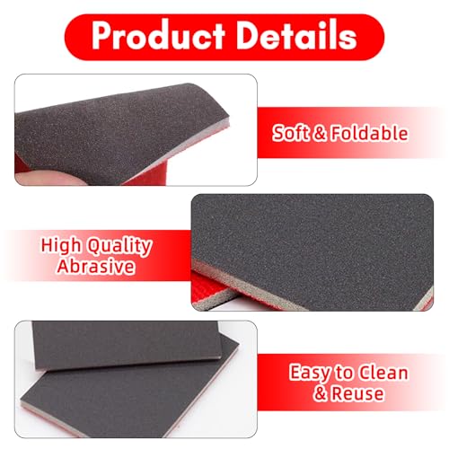 GTNCE 20 Stück Schleifschwamm Set 240-4000, Fein Schleifpapier Holz Fein Polierschwamm Nassschleifpapier Schwämme Schmirgelpapier Set für Holz, Trockenbau, Metall, Farbe und Autokarosseriereparatur