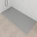 Produktbild i-flair SMC Duschwanne 120x90 cm, flache Duschtasse aus langlebigem SMC mit Anti-Rutsch-Oberfläche und in Schieferoptik/Steinoptik inkl. Ablaufgarnitur mit SMC Deckel - Grau