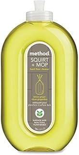 Method Hard Floor Cleaner, Easy Squirt + Mop Design Covers Floor in Fewer Sweeps, Best Used on Tile, Laminate, and Other Hard Floors, Lemon Ginger Scent, 739 ml Bottles, 6 Pack, Packaging May Vary