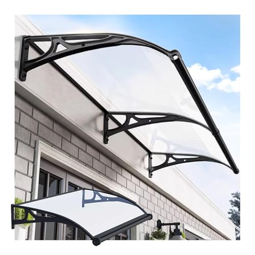 GJZQDKX Front Door Garden Canopy Awning for Windows and Doors Curved Entrance Awning for Terrace Sun Protection and Rain Shelter Transparent Polycarbonate Roof