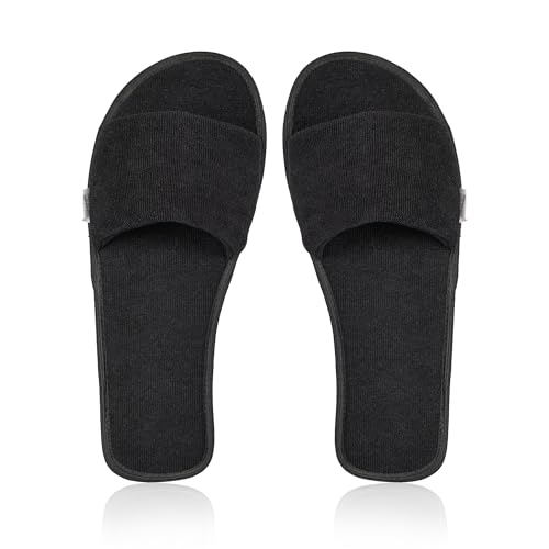 Image of Men Home Slippers Open Toe Slides Slip on Comfortable Sole Lightweight Anti Skid Indoor Bedroom Room Indoor House Cloth Soft Slippers for Men