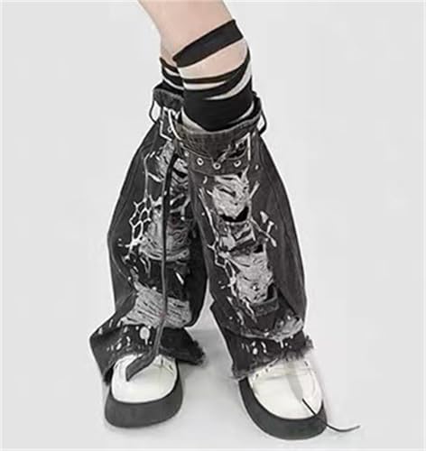 Image of HeiBai Xiong Punk Leg Warmers Women Hippie Gothic Y2k Harajuku Goth