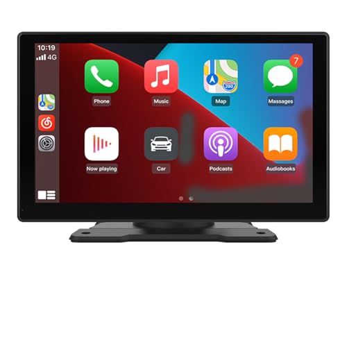 Pantalla de Coche 9 Pulgadas con CarPlay/Android Auto/iOS Mirror Inalámbrico y Auto Link por Cable, Radio Portátil Admite Bluetooth/Siri/USB/TF/AUX