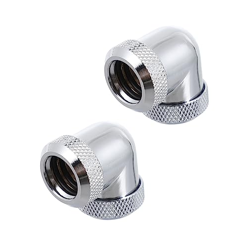 Housoutil 2 Pcs Pc Water Cooling Fittings 14mm Brass 90 Degree Elbow Tube Fitting for Computer Liquid Cooling System