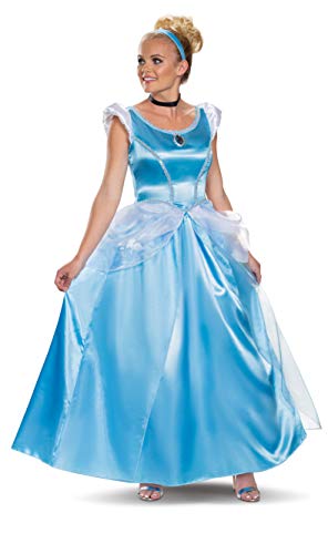 Cinderella Costume, Official Disney Princess Cinderella Deluxe Costume Dress, Adult Size XL (18-20)
