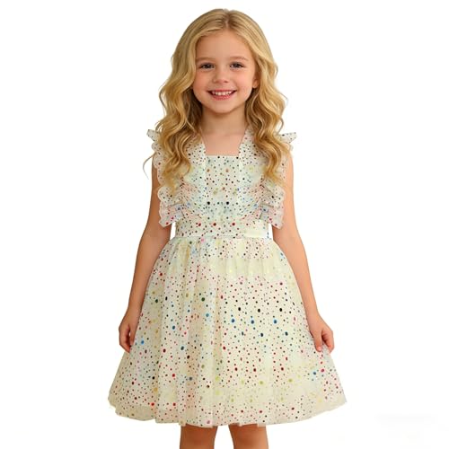 Vestido de niña AGQT de tul ligero estilo casual de verano