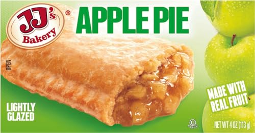 JJ's Bakery Apple Snack Pies, Individual Dessert, Fresh-Baked, Perfect for Snacks, Nut-Free, Kosher Parve, 4 Oz Each (Pack of 6)