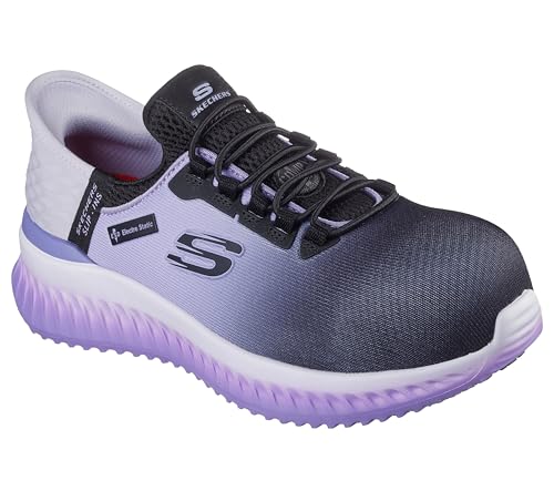 Skechers Tilido OmbrayConstruction - Botas para Mujer, Tela sintética Negra y Morada, 37 EU