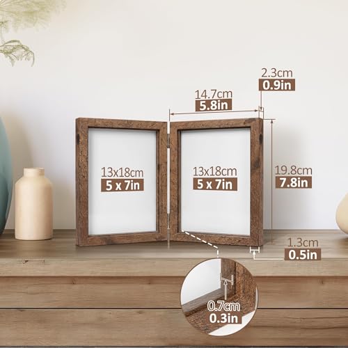 Afuly-5×7-Picture-Frame-Double-Rustic-Wood-Picture-Frames-Hinged-Dual-Photo-Frame-5-by-7-Family-Frame-for-Wall-Desk-Vertical-Horizontal-Display-Wedding-Birthday-Gifts-for-Women-Mom-Grandma Afuly 5×7 Picture Frame Double Rustic Wood Picture Frames Hinged Dual Photo Frame 5 by 7 Family Frame for Wall Desk Vertical Horizontal Display Wedding Birthday Gifts for Women Mom Grandma
