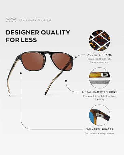 Image of WearMe Pro Emerson Men's Polarized Aviator Sunglasses, Square Frame, UV400