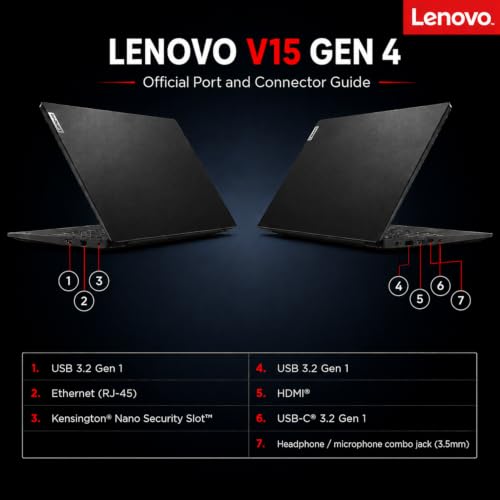 Image of Lenovo 2026 V15 Business Laptop with Microsoft 365 for The Web, AMD 7000 Series Ryzen CPU (Beats Intel i7-1160G7), 15.6 inch FHD Display, 16GB RAM, 2TB SSD, RJ-45, HDMI, Wi-Fi 6, Windows 11 Pro
