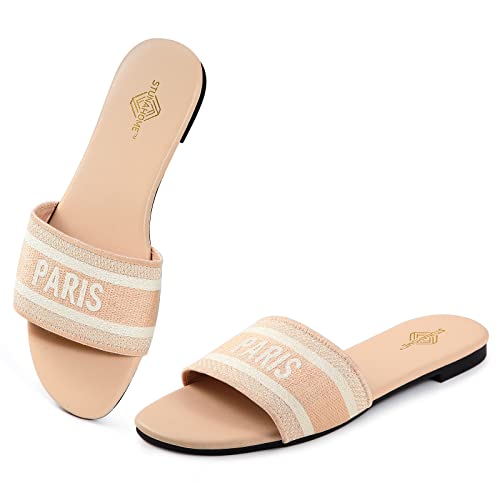 Image of STUNAHOME Summer Flat Sandals for Women Fashion slide Sandals Womens