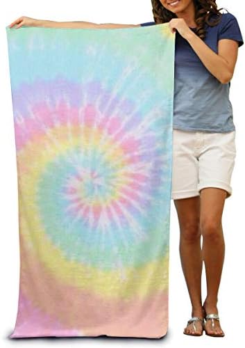 JASMODER Pastel Tie Dye Microfiber Beach Towels Oversized for Bathroom Quick Dry Bath Towel for Women Men