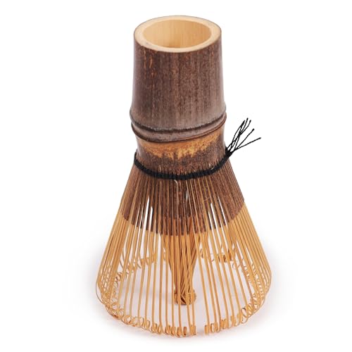 BambooMN Japanese Matcha Whisk Chasen - Traditional Handcurled 100 Tate Matcha Utensil - Black - 1 Piece