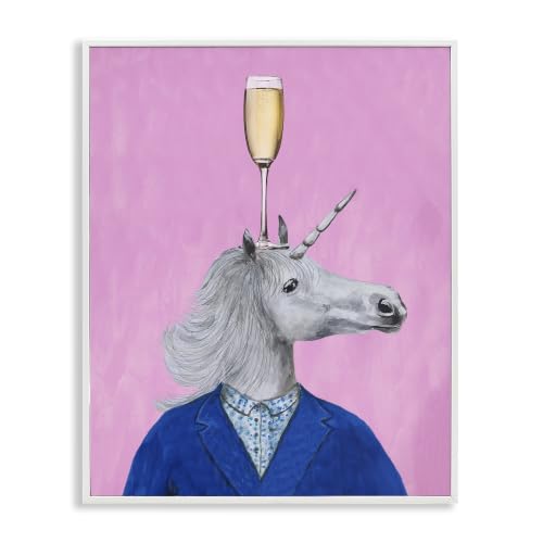 Unicorn Suit Champagne Glass Fantasy, 16 x 20 Inch Framed Giclée Print