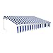 TolleTour Tenda da Sole, Tenda da Sole a Bracci Estensibili, Tenda da Sole per Esterno, Tende da Sole per Esterno Avvolgibili, per Cortile, Ristorante, 250 x 200cm, Blu e Bianco