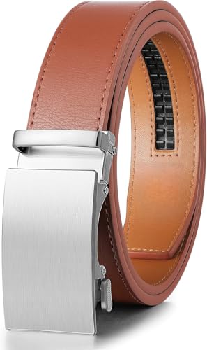 35mm Dress Genuine Leather Men’s Ratchet Belt Adjustable Golf Pants Casual Gift.