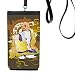 Culture Eighteen Arhats Pattern Illustration Phone Wallet Purse Hanging Mobile Pouch Black Pocket