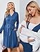 Ekouaer Maternity Nursing Gown and Robe Set Nursing 3 In 1 Labor Delivery Nightgowns for Hospital Breastfeeding Gowns Navy Blue XX-Large