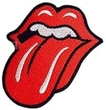 Fat-catz-copy-catz Red Rolling Stones Classic Tongue Embroidered Iron on Sew on Patch 9.5cm x 7cm