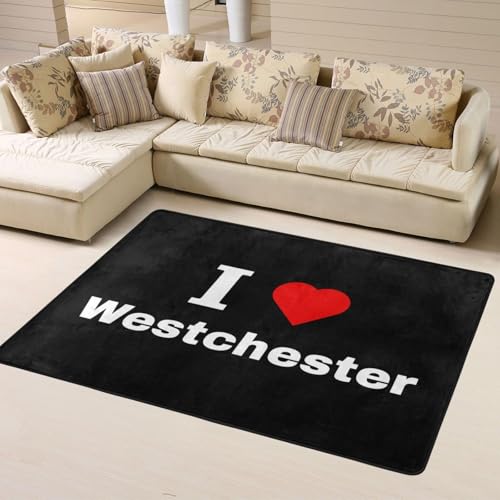 I Love Westchester Area Rug 63x48in Rugs for Living Room