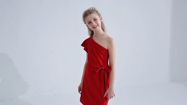 Amazon.com: 21KIDS Girl's One Shoulder Ruffle Flounce Sleeve