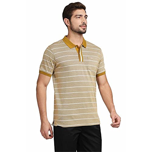 Image of Colorplus Men's Pure Cotton Solid Pattern Classic Fit Polo Neck Half Sleeve Casual T-Shirt