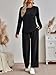 AUTOMET Sweatsuits Women 2 Piece Outfit Fall Airport Lounge Sweat Sets With Wide Leg Pants Track Fashion Suits 2026 Black L