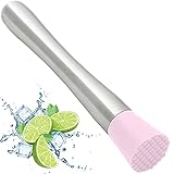 Gorilla Grip Stainless Steel Cocktail Muddler, Grooved Head to Release Flavor, Durable Comfortable...