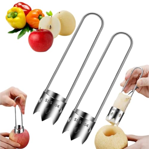 2Pcs Red Bell Pepper Seed Corer,Pepper Corer Seed Remover Tool,2026 Upgraded Stainless Steel Fruite Corers,Reusable Washable Fruite Cutter PepperSeed Remover,For Vegetables Kitchen Gadget