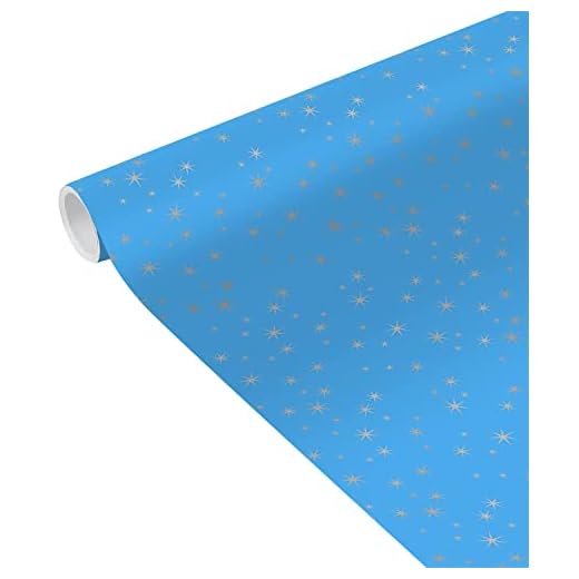 Clairefontaine 231621UNICEFC - Bobina de papel de regalo UNICEF Tiny Rolls 5 x 0,35 m (especial pequeño) 80 g, estrellas plateadas