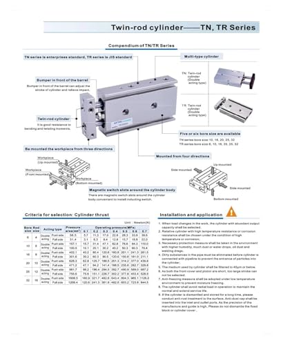 Vérin à double axe TR16X20S anti-rotation pour alignement industriel parfait