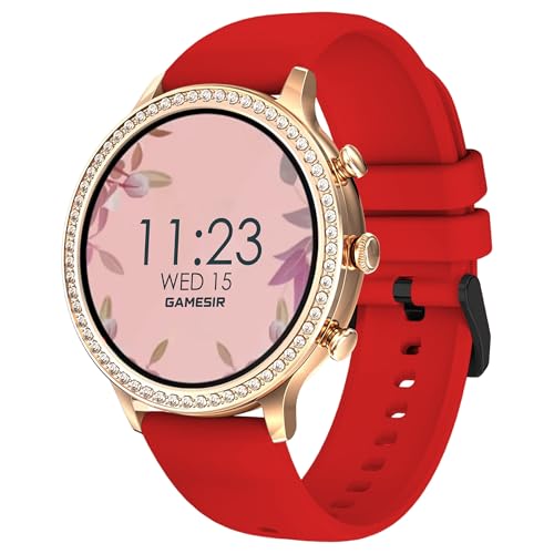 Image of GameSir GenDiva Smartwatch for Women with Bluetooth Calling, 1.69 inch AMOLED Display, 100+ Sports Modes, Health & Sleep Monitor, Voice Assistant, IP68 Waterproof, Long Battery Life, (Red)