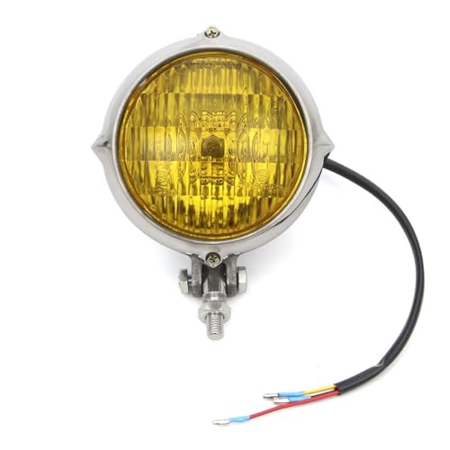 Phare de moto 4 pouces jaune pour transformer un bobber ou chopper