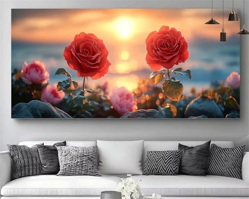 Peinture diamant enfant et adulte pour décorer le salon avec un paysage