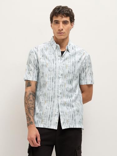 Image of THE Bear House Men's Printed Relaxed Fit Shirt