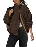 LAMISSCHE Oversized Fleece Lined Jacket Women Zip up Windbreaker Jacket Long Sleeve Winter Coats with Pcokets